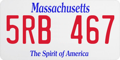 MA license plate 5RB467