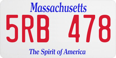MA license plate 5RB478
