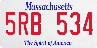MA license plate 5RB534
