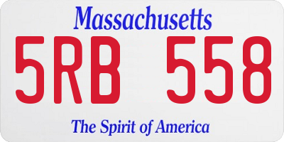 MA license plate 5RB558