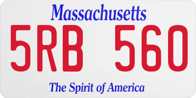 MA license plate 5RB560
