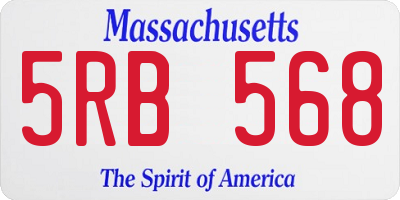 MA license plate 5RB568