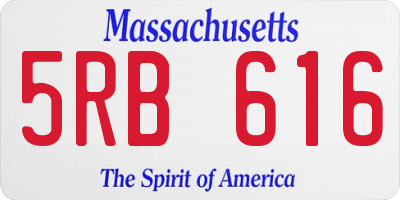 MA license plate 5RB616