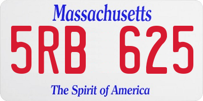 MA license plate 5RB625