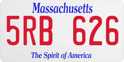 MA license plate 5RB626