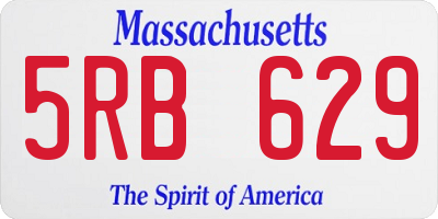 MA license plate 5RB629
