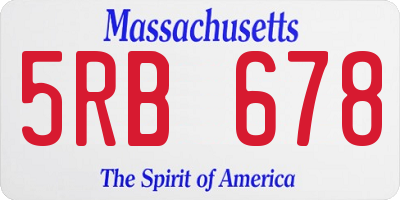 MA license plate 5RB678