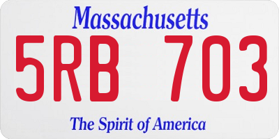 MA license plate 5RB703