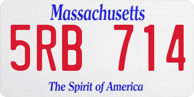 MA license plate 5RB714