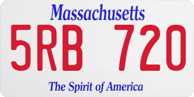 MA license plate 5RB720