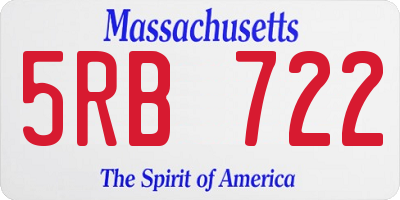 MA license plate 5RB722