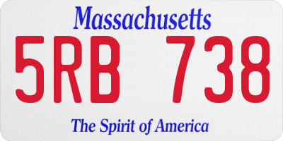 MA license plate 5RB738