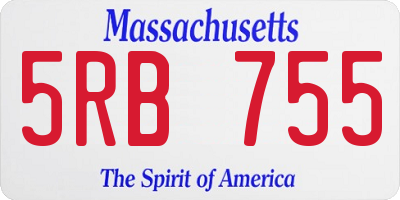 MA license plate 5RB755