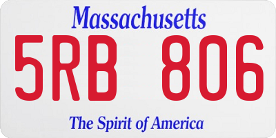 MA license plate 5RB806