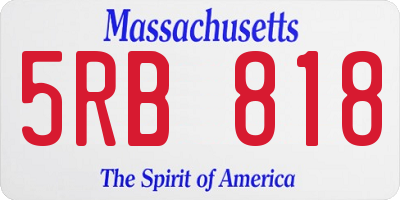 MA license plate 5RB818