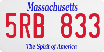 MA license plate 5RB833