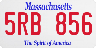 MA license plate 5RB856