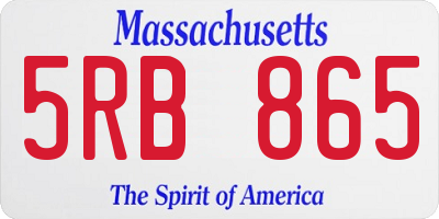 MA license plate 5RB865