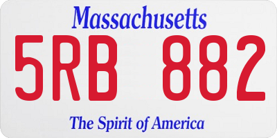 MA license plate 5RB882