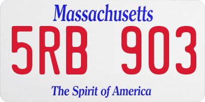 MA license plate 5RB903