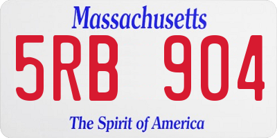 MA license plate 5RB904