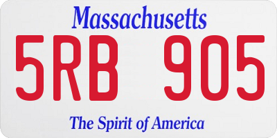 MA license plate 5RB905