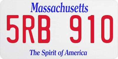 MA license plate 5RB910