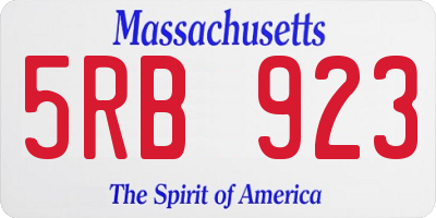 MA license plate 5RB923