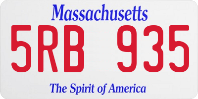 MA license plate 5RB935