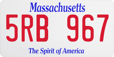 MA license plate 5RB967