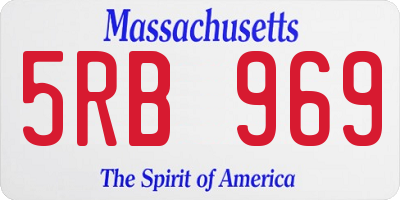 MA license plate 5RB969