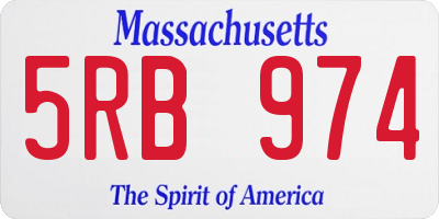 MA license plate 5RB974
