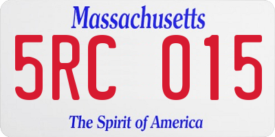MA license plate 5RC015