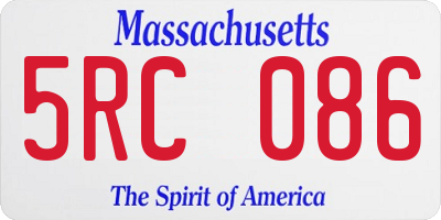 MA license plate 5RC086