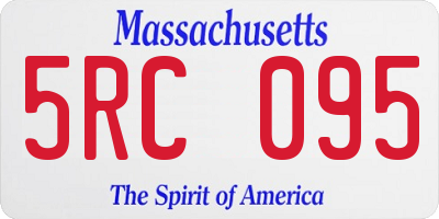 MA license plate 5RC095
