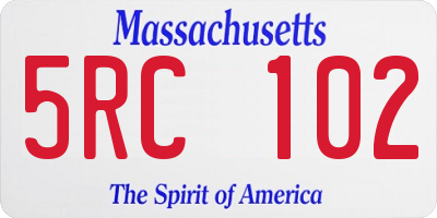 MA license plate 5RC102