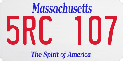 MA license plate 5RC107