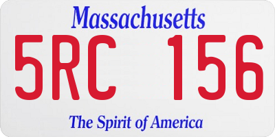 MA license plate 5RC156