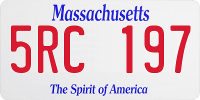 MA license plate 5RC197