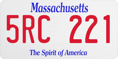 MA license plate 5RC221