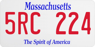 MA license plate 5RC224
