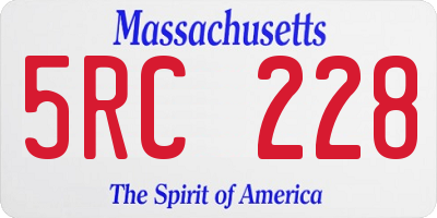 MA license plate 5RC228