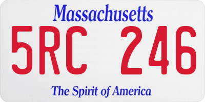 MA license plate 5RC246
