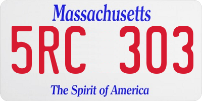 MA license plate 5RC303