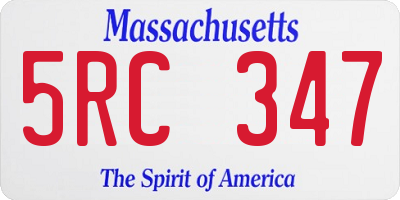 MA license plate 5RC347