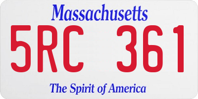 MA license plate 5RC361