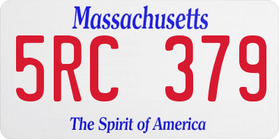 MA license plate 5RC379