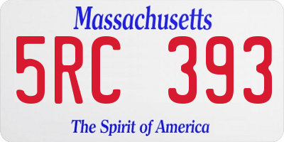 MA license plate 5RC393