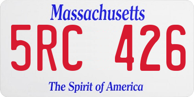 MA license plate 5RC426