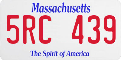 MA license plate 5RC439